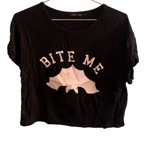 5for20 I saw it first bite me bat boxy crop top